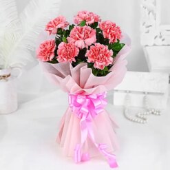 Vibrant Beautiful Pink Carnations Bouquet Bouquet