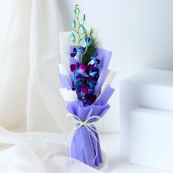 Alternative view of Majestic Enchanting Orchid Bouquet With Truffle Cake Bouquet