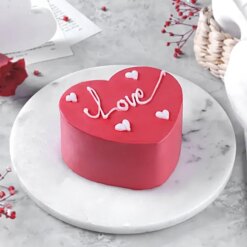 Alternative view of Glazed Heart Shaped Chocolate Cake