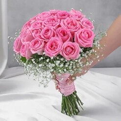 Blooming Romantic Blush Rose Hand Bunch