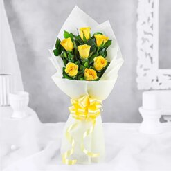 Radiant Serene 7 Yellow Roses Bunch Bunch