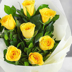 Alternative view of Radiant Serene 7 Yellow Roses Bunch Bunch