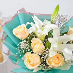 Alternative view of Luxe Peach Lily Bouquet
