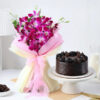 Dutch Truffle Theme Chocolate Truffle Cake & Graceful Orchid Arrangement
