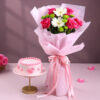 White Gerberas Pastel Floral Cake
