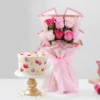 Butterscotch Designer Cake & Heartfelt Rose Vase