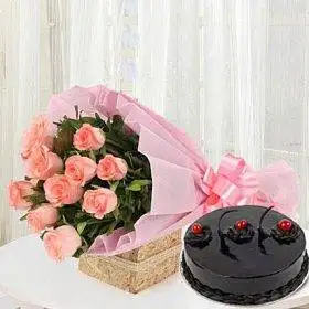 Delicate Pink Rose Cake