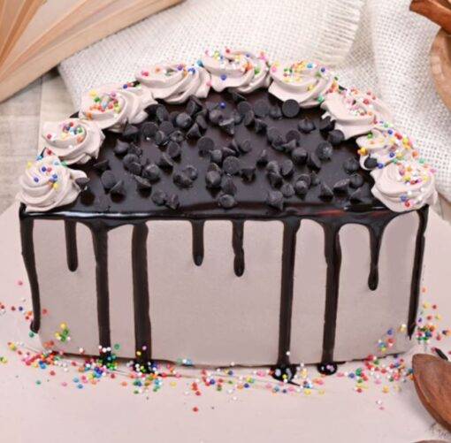 Delicious Chocolate Chips Half Cake