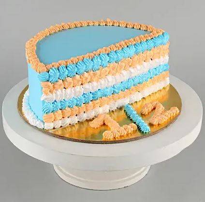 Designer Bordered Half Cut Cake