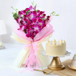 Fresh Orchids & Pineapple Cake