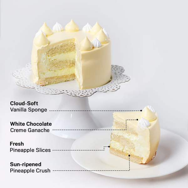 Fresh Orchids & Pineapple Cake
