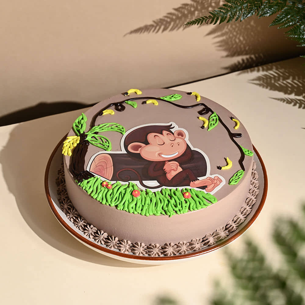 Jungle Monkey Chocolate Cream Cake