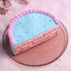 Layered Pineapple Cake Pink & Blue