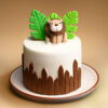 Lion Cake With Jungle Decor