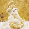 Luxury Golden Ganesha Ceramic Idol