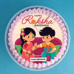 Personalized Sibling Photo Cake Rakhi
