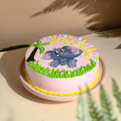 Playful Elephant Character Cake
