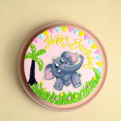Playful Elephant Character Cake