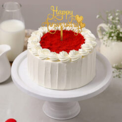 Red Velvet Cake With Piped Rosettes