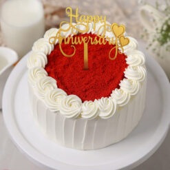 Red Velvet Cake With Piped Rosettes