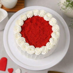 Red Velvet Cake With Piped Rosettes