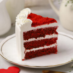 Red Velvet Cake With Piped Rosettes