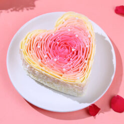 Rose Adorned Heart Cake