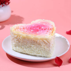 Rose Adorned Heart Cake