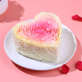 Rose Adorned Heart Cake