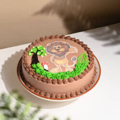 Safari Adventure Cake With Lion Design