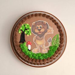 Safari Adventure Cake With Lion Design