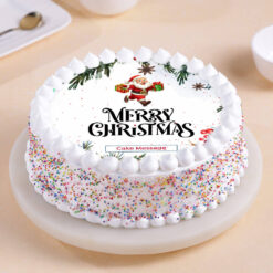 Santa Christmas Cake With Festive Design