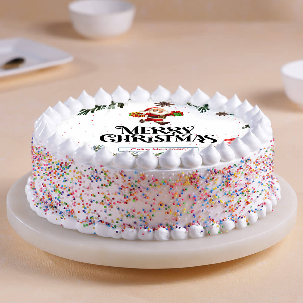 Santa Christmas Cake With Festive Design
