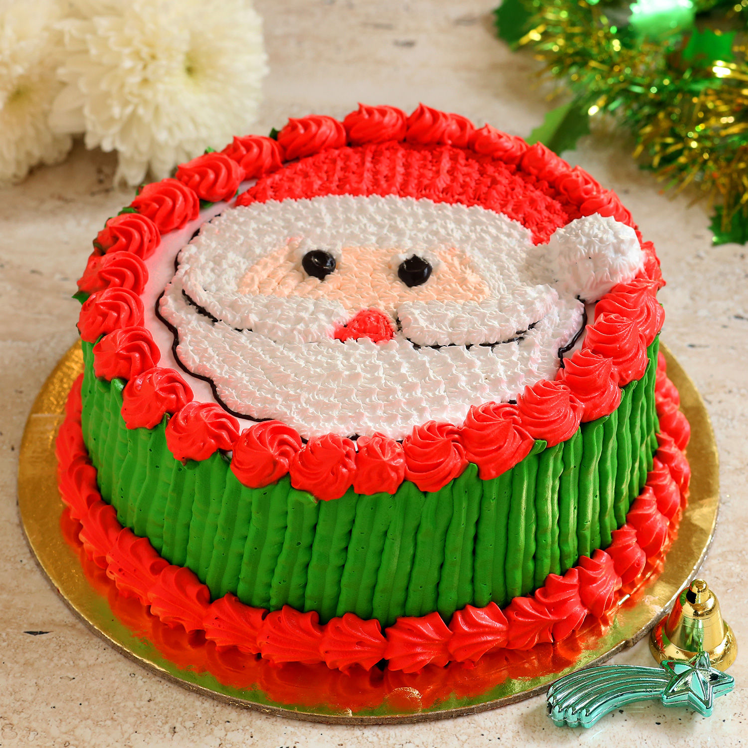 Santa Themed Black Forest Cake 1 Kg