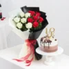 Vanilla Cake With Red Roses