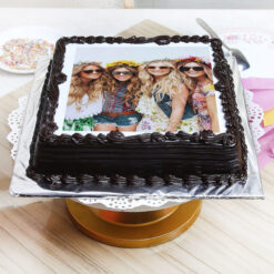 Dark Chocolate Friends Photo Cake