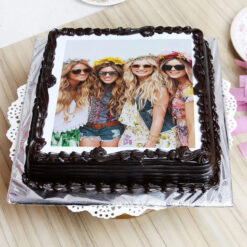 Dark Chocolate Friends Photo Cake