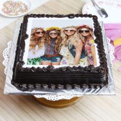 Dark Chocolate Friends Photo Cake
