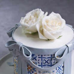 Elegant Roses And Ribbons Cake