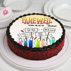 Farewell Wishes Red Velvet Chocolate Cake