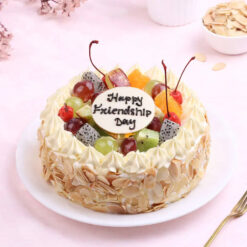 Friendship Day Fruit Story Cake