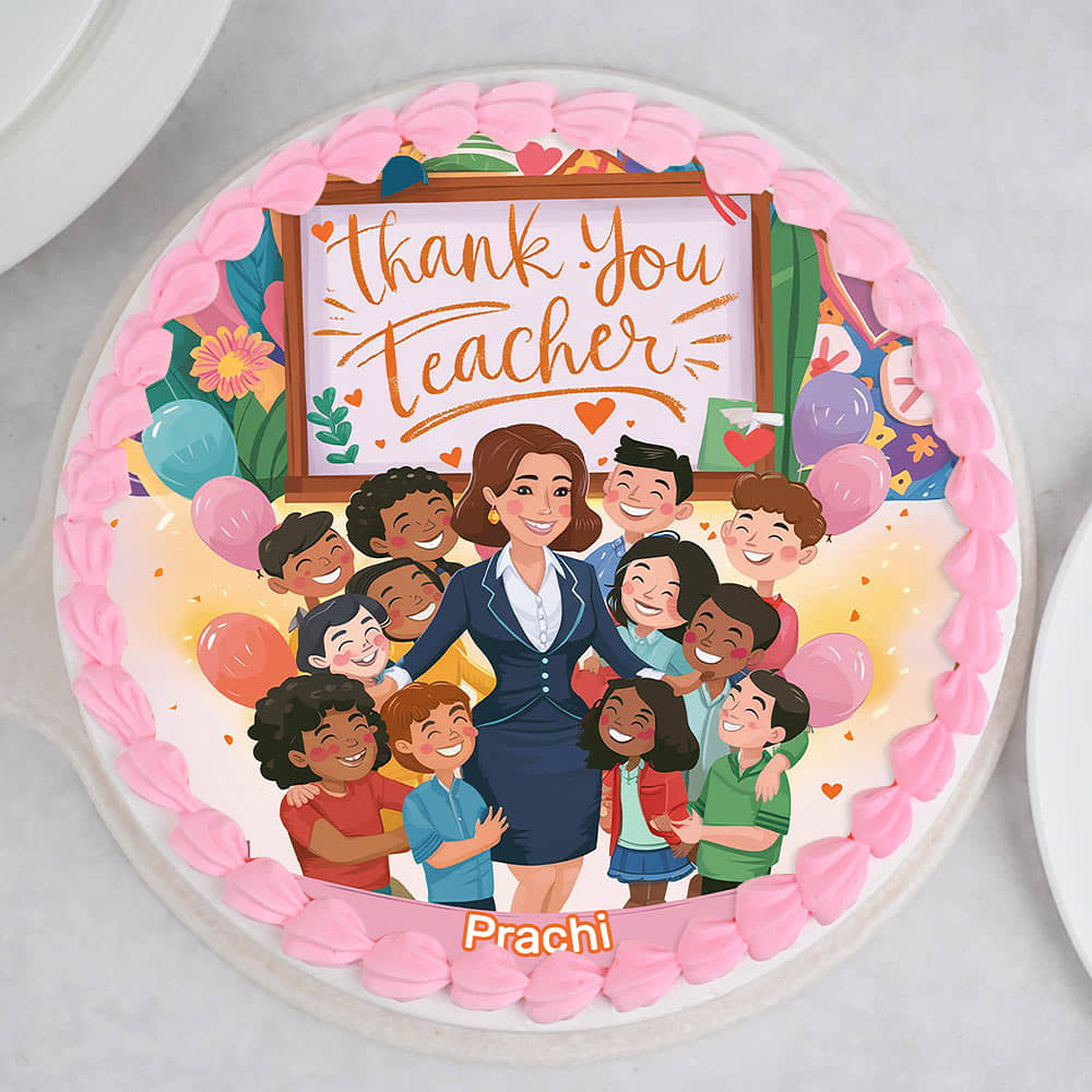 Heartfelt Teachers Day Red Velvet Cake