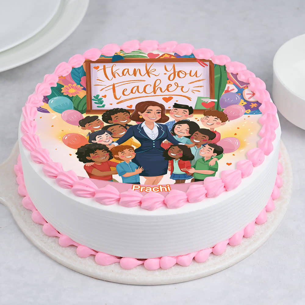 Heartfelt Teachers Day Red Velvet Cake