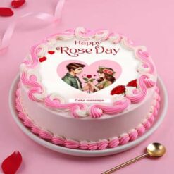 Loving Couple Rose Day Photo Cake
