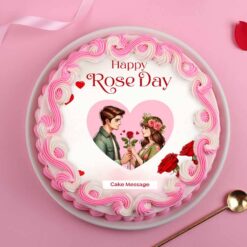 Loving Couple Rose Day Photo Cake