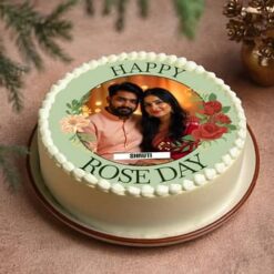 Personalized Photo Cake Rose Day