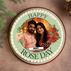 Personalized Photo Cake Rose Day
