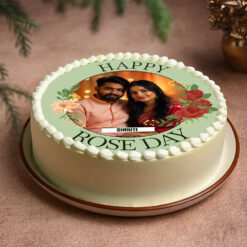 Personalized Photo Cake Rose Day