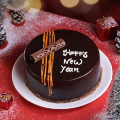 Rich Chocolate Glazed New Year Cake