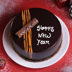 Rich Chocolate Glazed New Year Cake